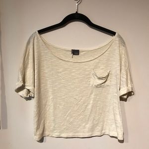 Cream Urban Outfitters Pocket Tee